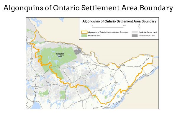 Algonquins of Ontario Settlement Area Boundary